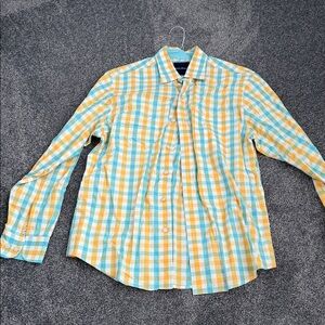 Tommy Bahama Blue and Yellow Checkered Shirt
